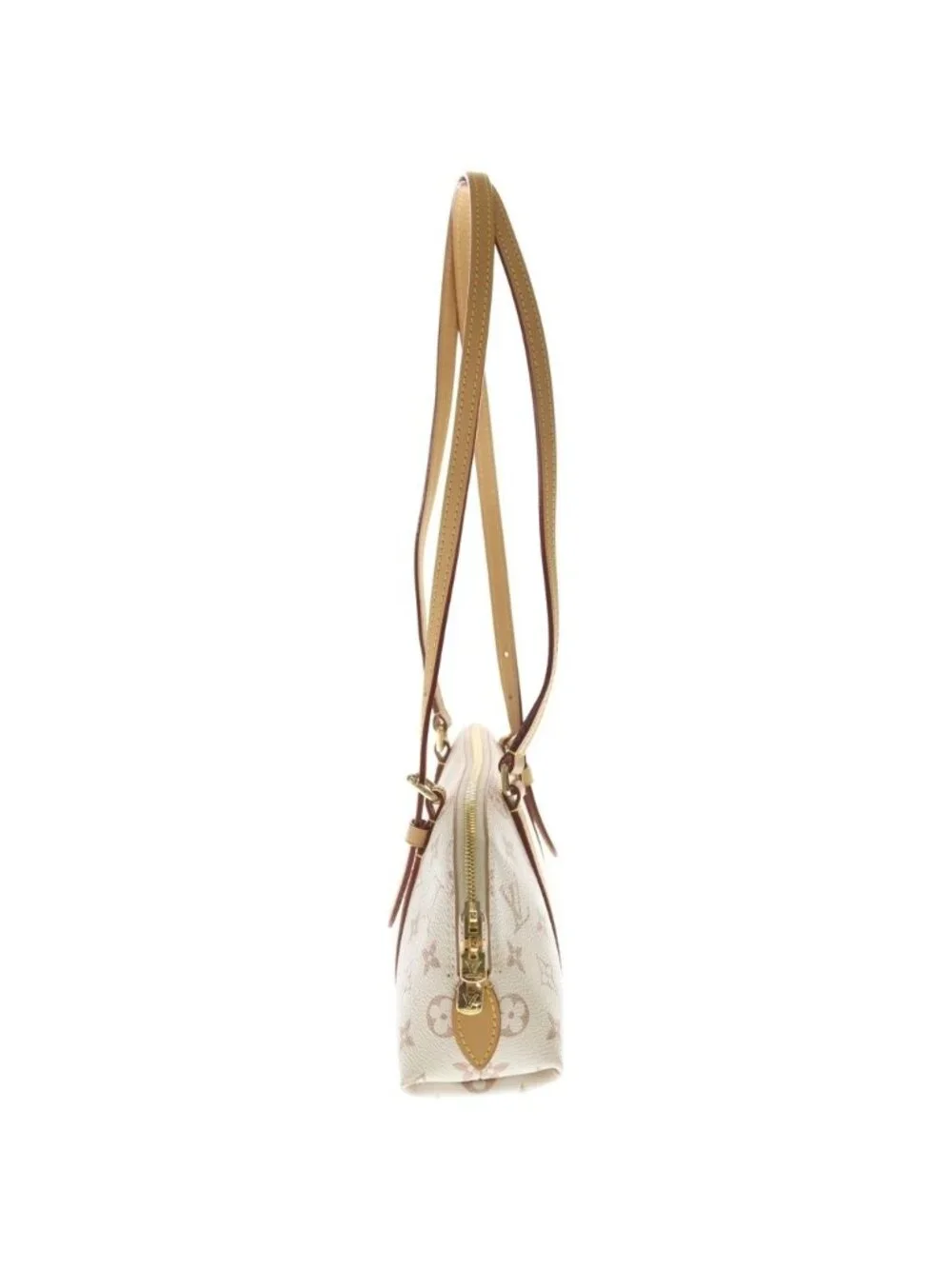 Louis Vuitton Monogram Dune Canvas Squire Handbag White Beige Leather East West